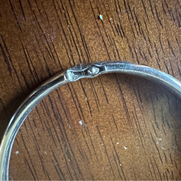 A Sterling Silver Pave Garnet Bangle Bracelet - Picture 4 of 7